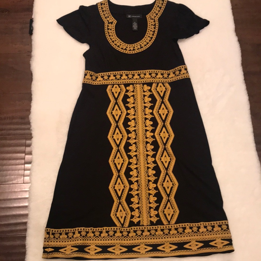Black and gold Embroidered Dress